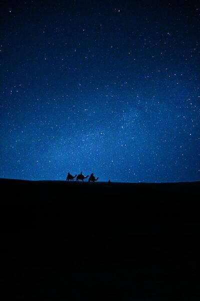 Nuit étoilée dans le désert, lieux de vie de vie de cheikh Mouhammad ibn abd Al Wahhab.