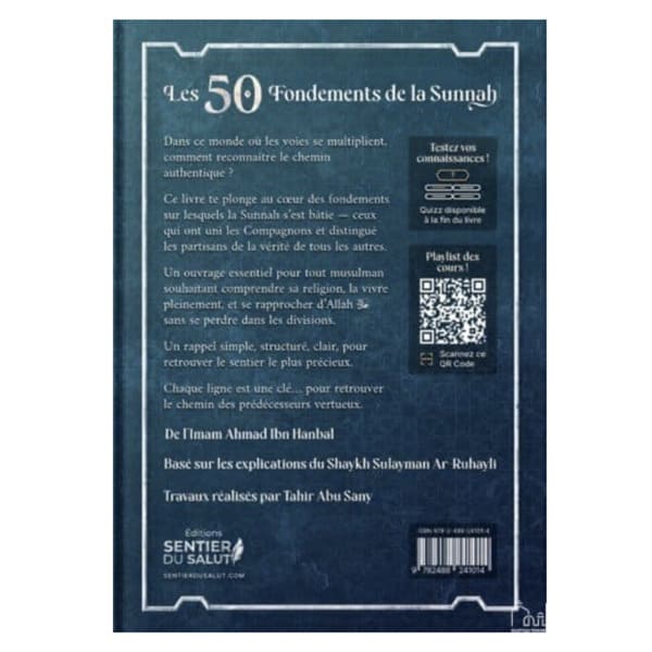 Quatrième de couverture des 50 fondements de la Sunna.