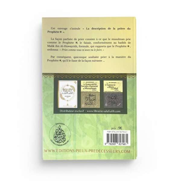 Quatrième de couverture du livre La Description de la Prière du Prophète ﷺ.